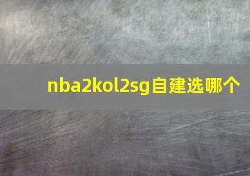 nba2kol2sg自建选哪个