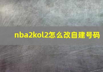 nba2kol2怎么改自建号码