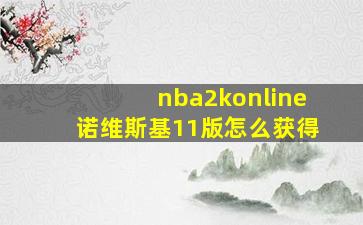 nba2konline诺维斯基11版怎么获得