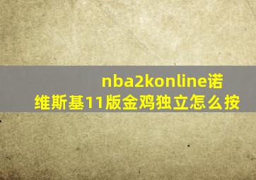 nba2konline诺维斯基11版金鸡独立怎么按