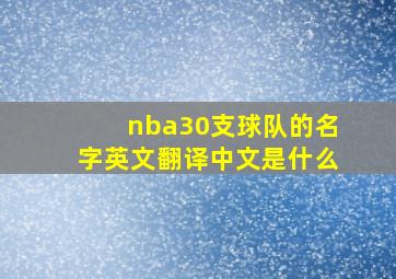 nba30支球队的名字英文翻译中文是什么