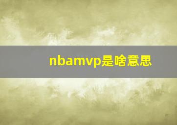 nbamvp是啥意思