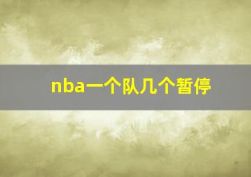 nba一个队几个暂停