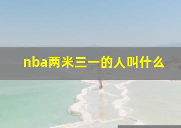 nba两米三一的人叫什么