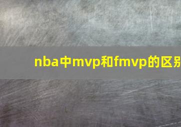 nba中mvp和fmvp的区别