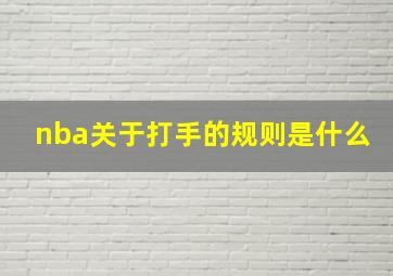 nba关于打手的规则是什么