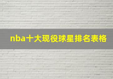 nba十大现役球星排名表格