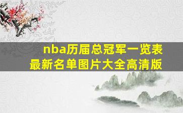 nba历届总冠军一览表最新名单图片大全高清版