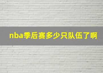 nba季后赛多少只队伍了啊