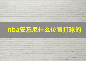 nba安东尼什么位置打球的