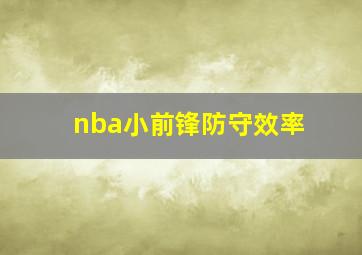 nba小前锋防守效率