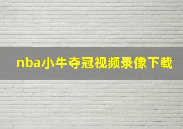 nba小牛夺冠视频录像下载