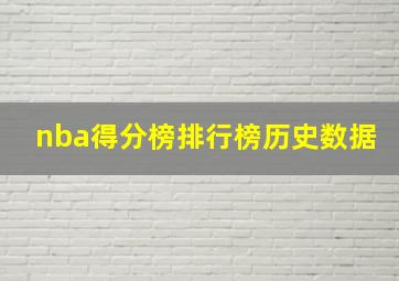 nba得分榜排行榜历史数据