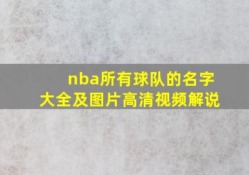 nba所有球队的名字大全及图片高清视频解说