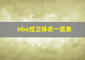 nba控卫排名一览表