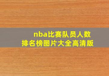 nba比赛队员人数排名榜图片大全高清版