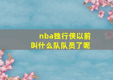 nba独行侠以前叫什么队队员了呢