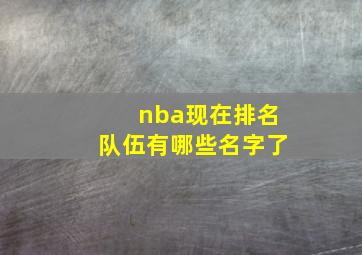 nba现在排名队伍有哪些名字了