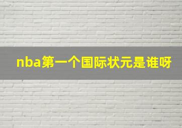 nba第一个国际状元是谁呀