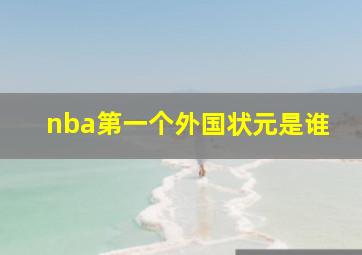 nba第一个外国状元是谁