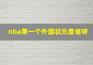 nba第一个外国状元是谁呀