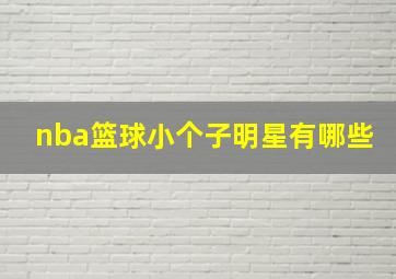 nba篮球小个子明星有哪些