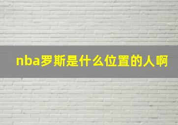 nba罗斯是什么位置的人啊