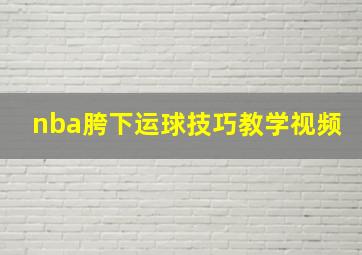 nba胯下运球技巧教学视频