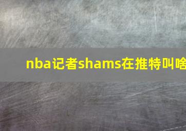 nba记者shams在推特叫啥