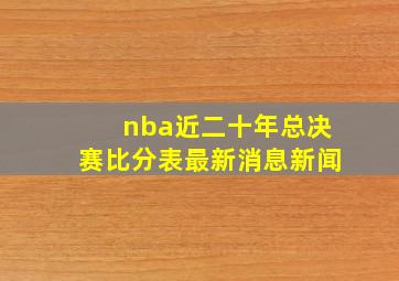 nba近二十年总决赛比分表最新消息新闻