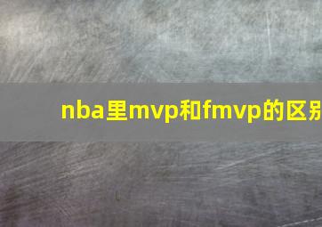 nba里mvp和fmvp的区别