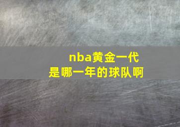 nba黄金一代是哪一年的球队啊