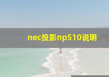 nec投影np510说明