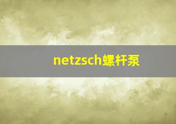 netzsch螺杆泵