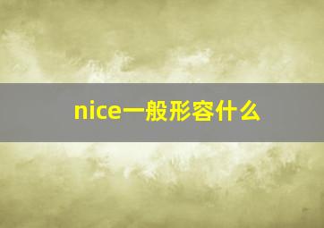 nice一般形容什么