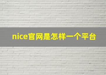 nice官网是怎样一个平台