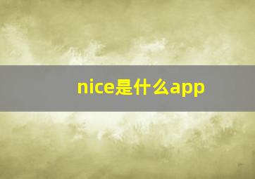 nice是什么app