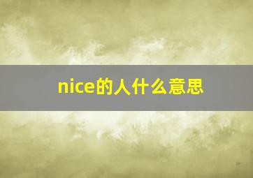 nice的人什么意思