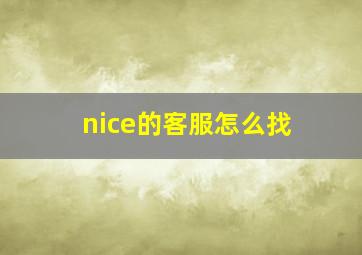 nice的客服怎么找