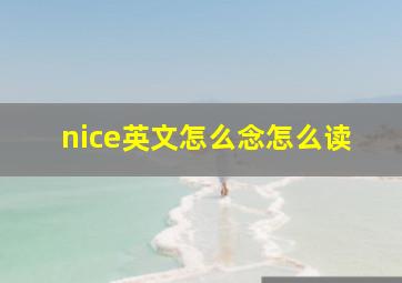 nice英文怎么念怎么读