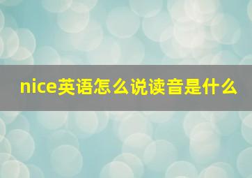 nice英语怎么说读音是什么