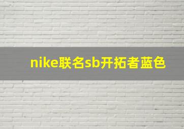 nike联名sb开拓者蓝色