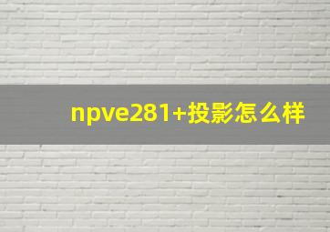 npve281+投影怎么样