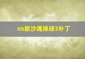 ns版沙滩排球3补丁