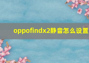 oppofindx2静音怎么设置