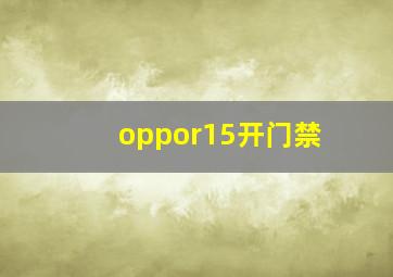 oppor15开门禁