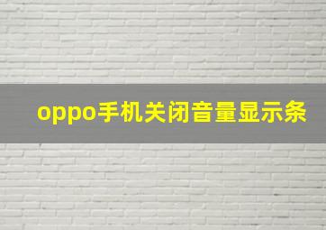 oppo手机关闭音量显示条