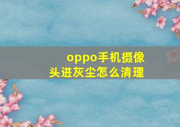 oppo手机摄像头进灰尘怎么清理