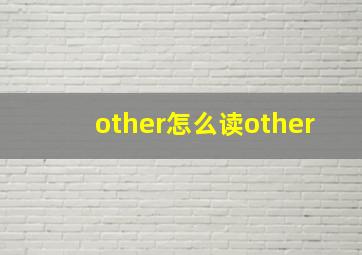 other怎么读other