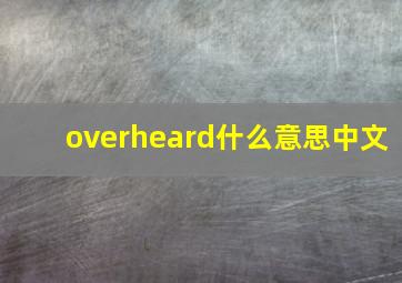 overheard什么意思中文